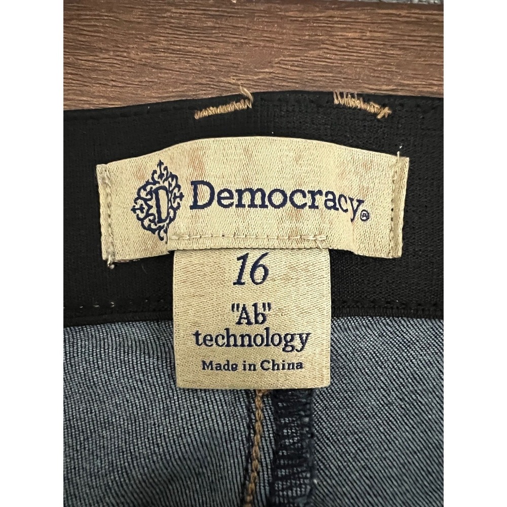 Democracy "Ab" Tech Straight Leg Jeans Dark Wash Denim Womens 16 - Picture 6 of 16